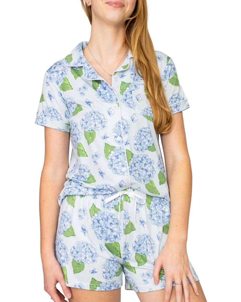 NEW THE ROYAL STANDARD hydrangea dreams pajama set in blue